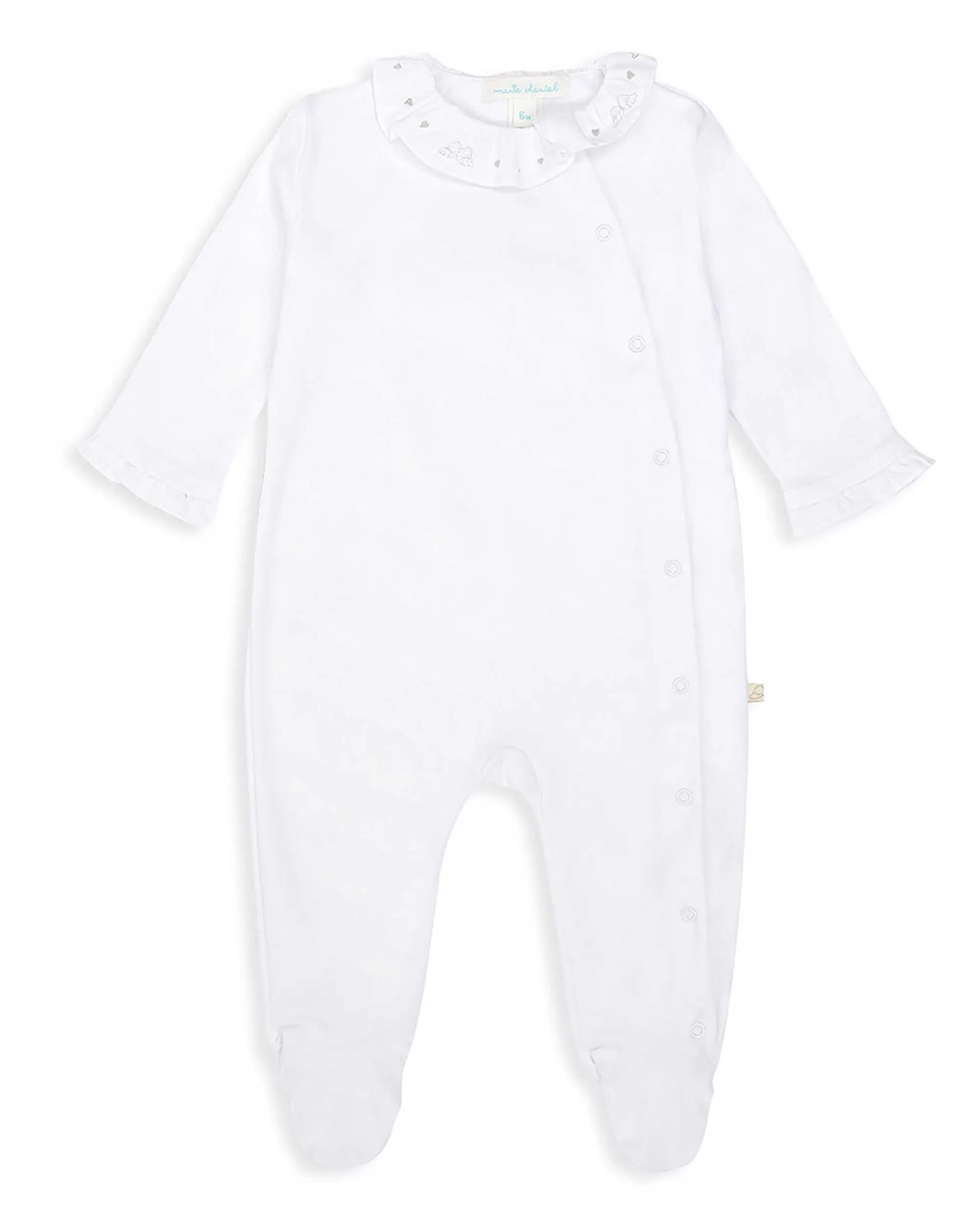 Bébé Marie Chantal L'Aile D'Ange Emblématique*Dors-Bien En Coton Pima Angel Wing - Blanc Et Argent