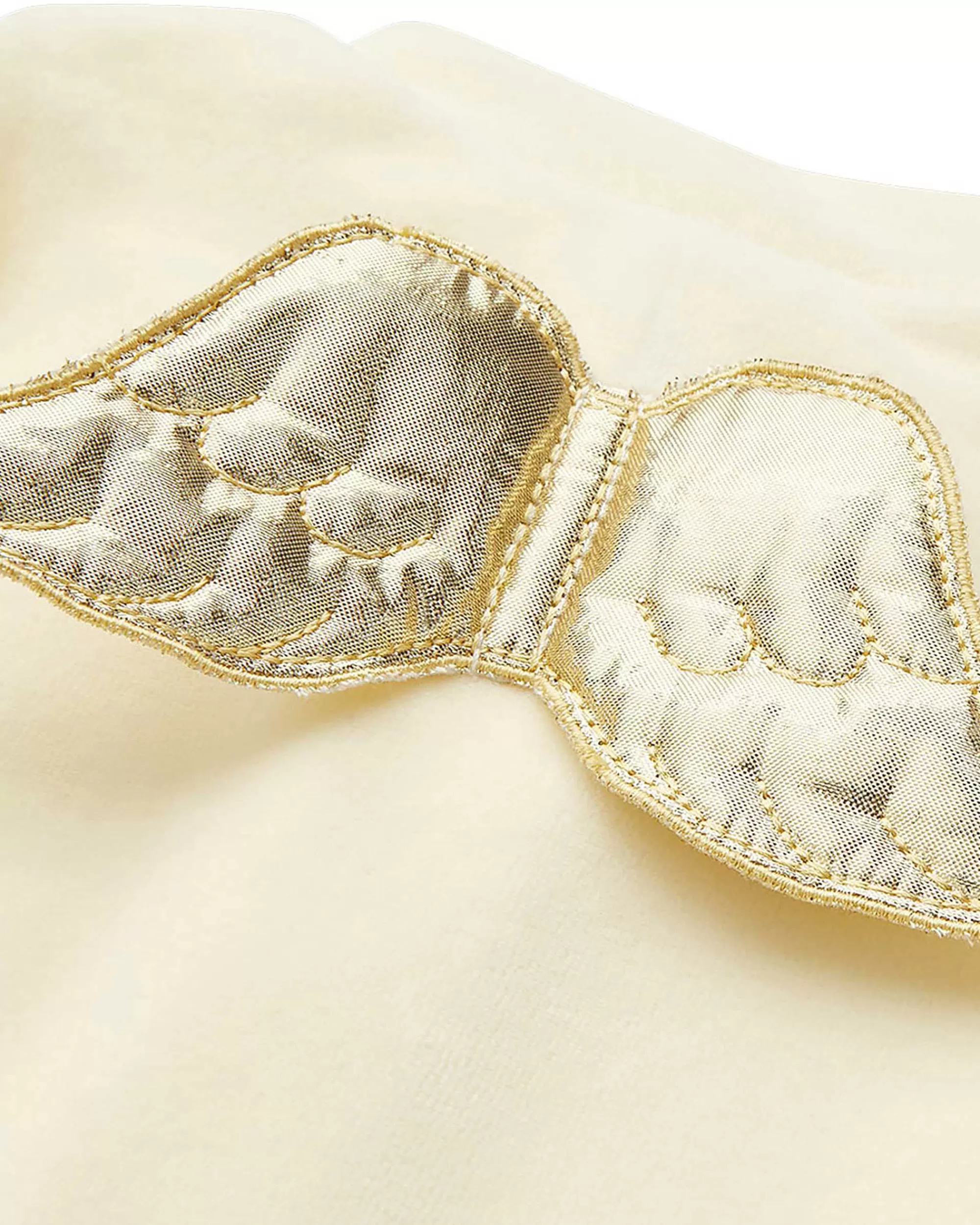 Bébé Marie Chantal L'Aile D'Ange Emblématique*Dors-Bien En Velours Angel Wing - Creme Et Or