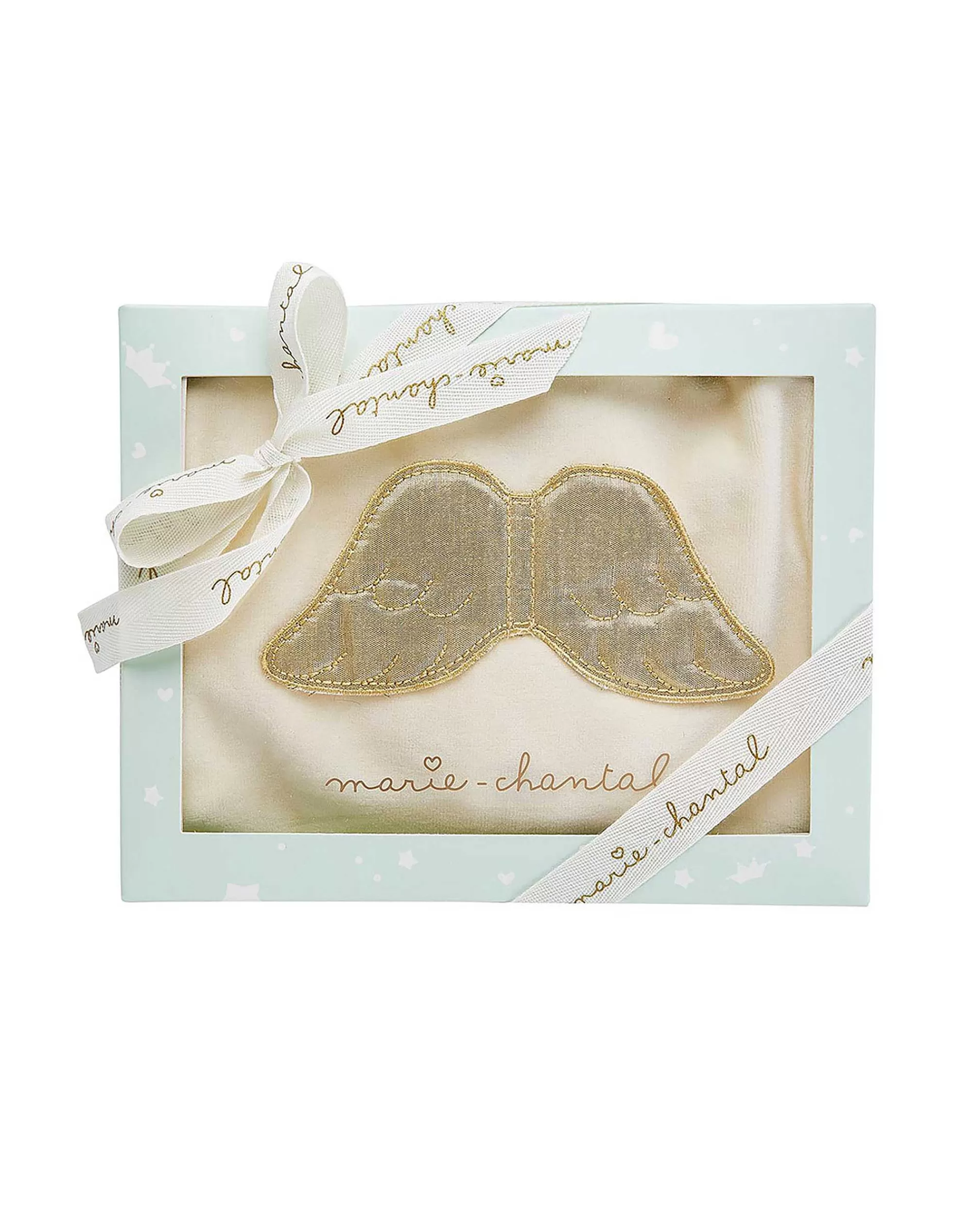 Bébé Marie Chantal L'Aile D'Ange Emblématique*Dors-Bien En Velours Angel Wing - Creme Et Or