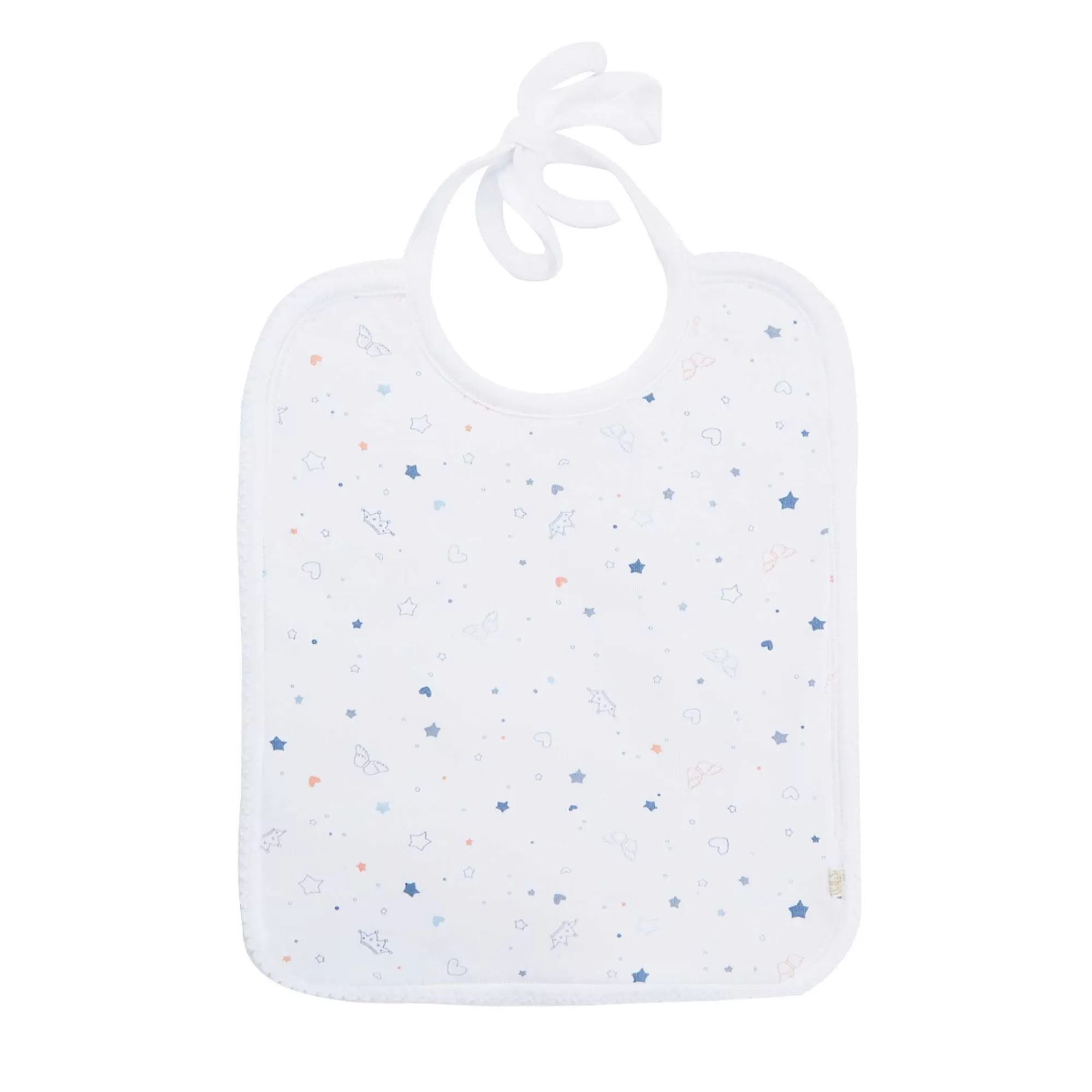 Marie Chantal Coffrets Cadeaux*Ensemble Bonnet, Bavoir Et Mitaines Imprime Etoile Et Couronne - Bleu
