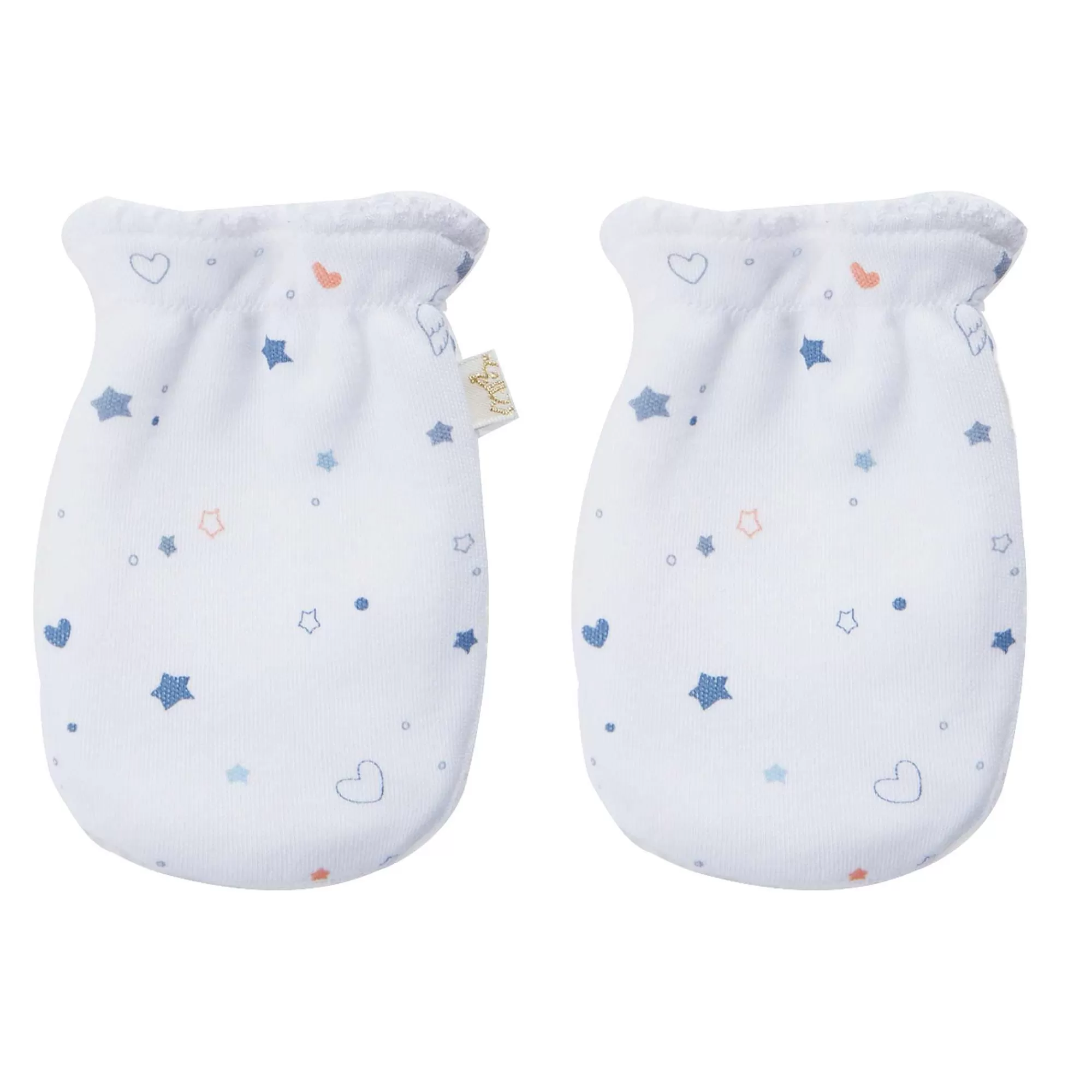 Marie Chantal Coffrets Cadeaux*Ensemble Bonnet, Bavoir Et Mitaines Imprime Etoile Et Couronne - Bleu