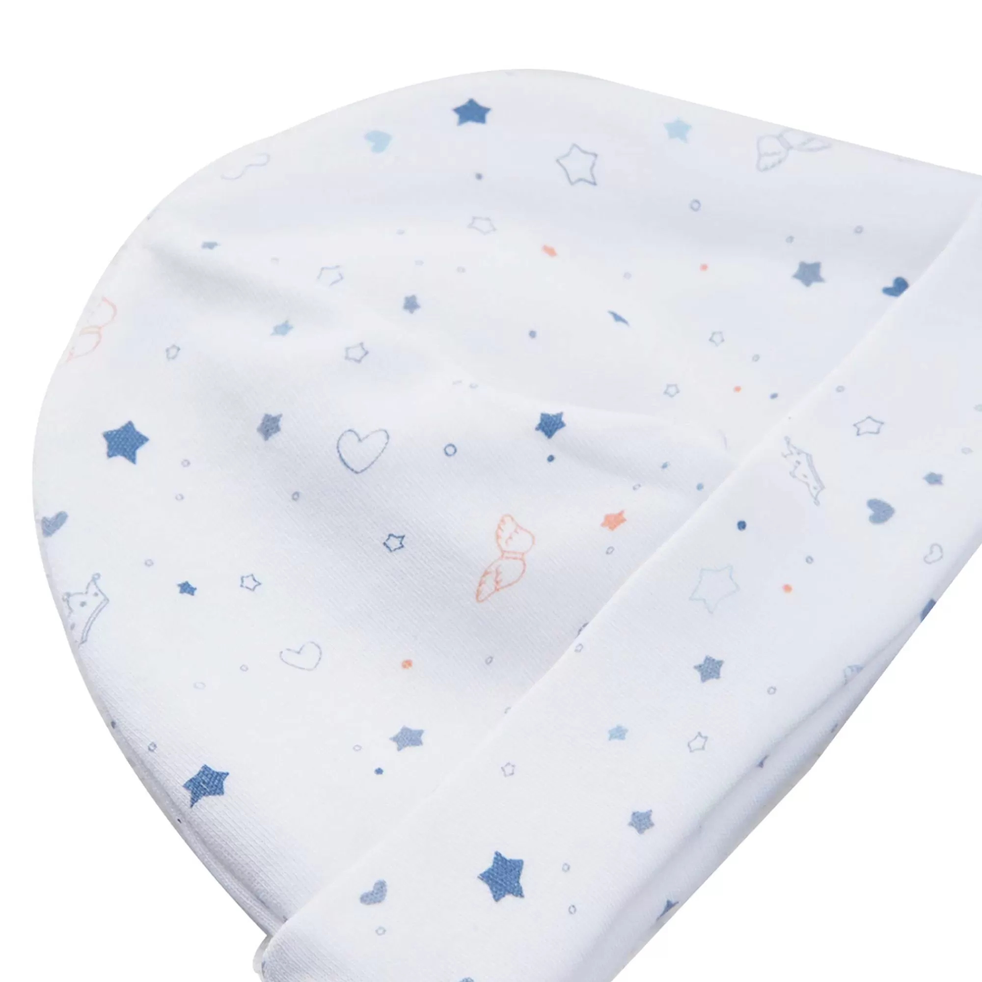 Marie Chantal Coffrets Cadeaux*Ensemble Bonnet, Bavoir Et Mitaines Imprime Etoile Et Couronne - Bleu
