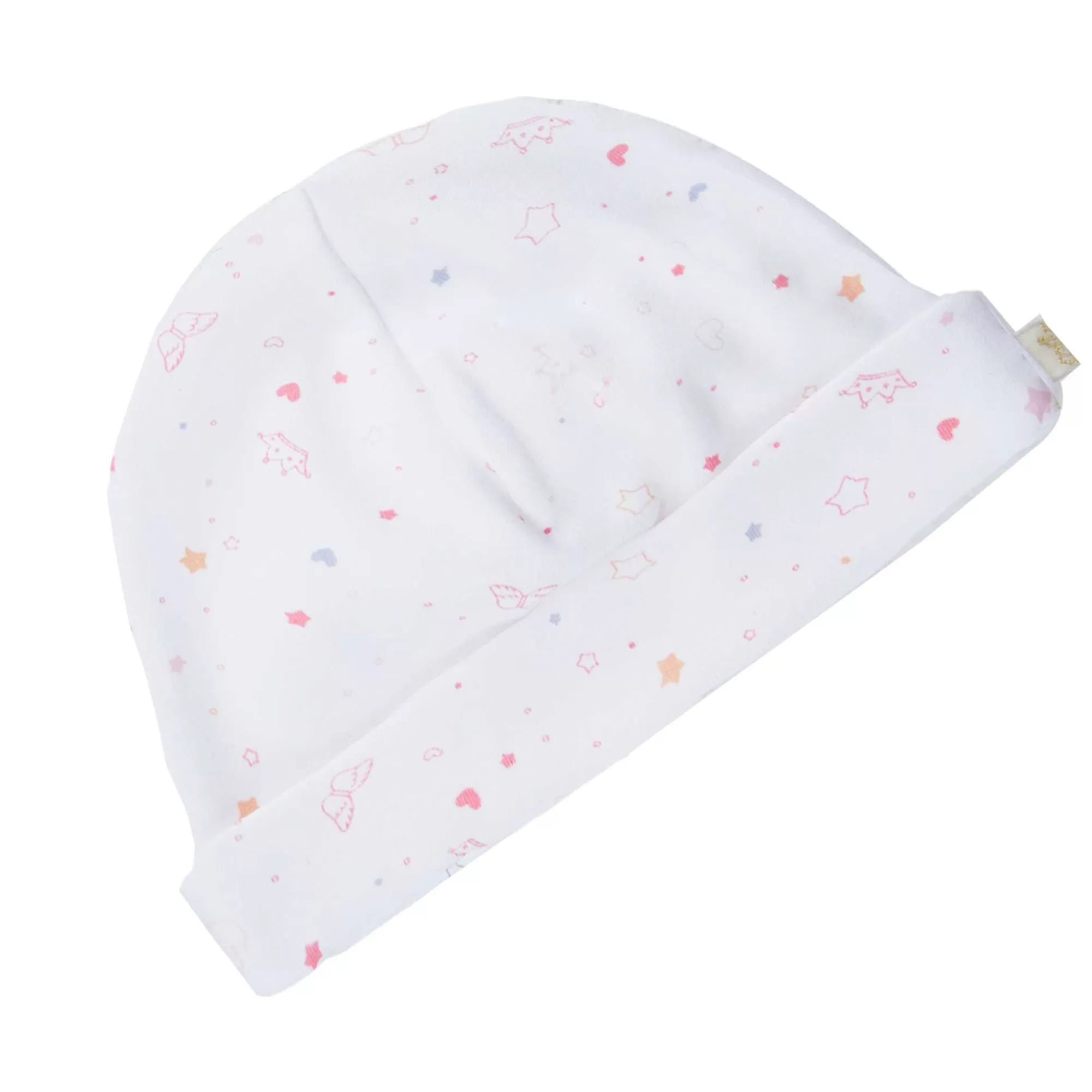 Marie Chantal Coffrets Cadeaux*Ensemble Bonnet, Bavoir Et Mitaines Imprime Etoile Et Couronne - Rose