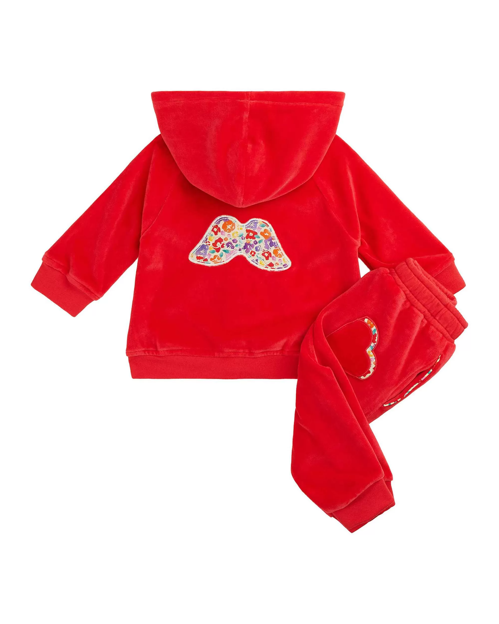 Bébé Marie Chantal L'Aile D'Ange Emblématique*Ensemble De Vêtements De Détente En Velours Angel Wing Baby Berry