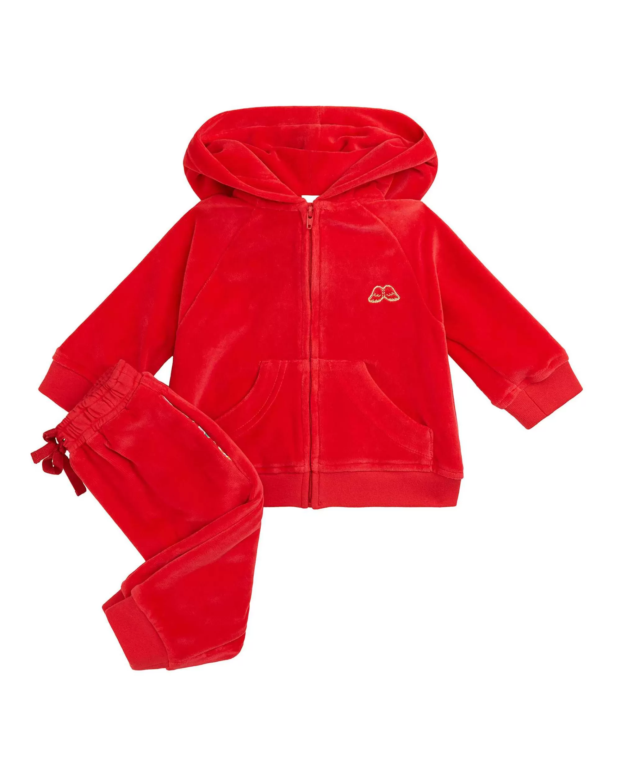 Bébé Marie Chantal L'Aile D'Ange Emblématique*Ensemble De Vêtements De Détente En Velours Angel Wing Baby Berry