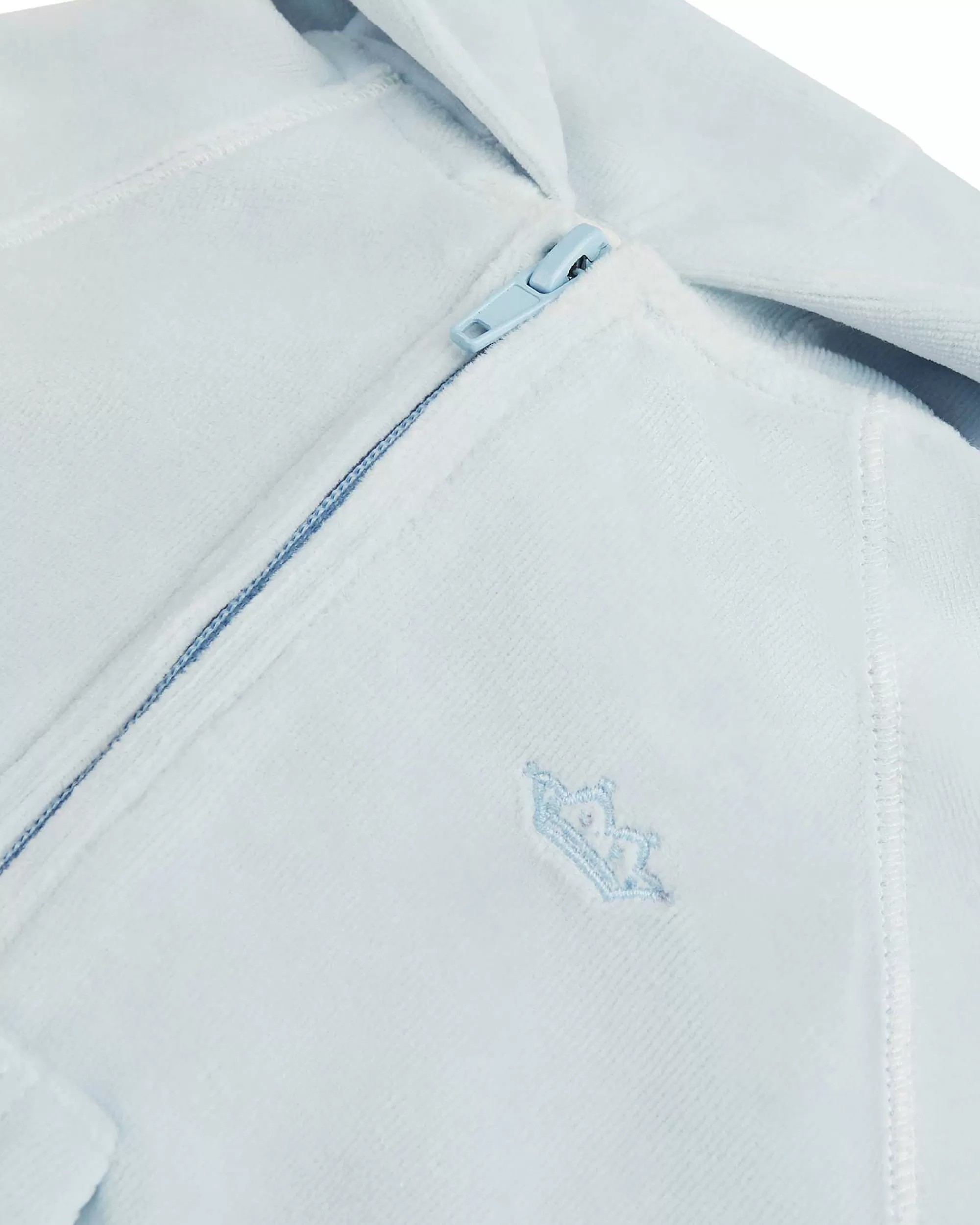 Bébé Marie Chantal L'Aile D'Ange Emblématique*Ensemble De Vêtements De Détente En Velours Tino Crown - Bleu Poussiereux Bébé