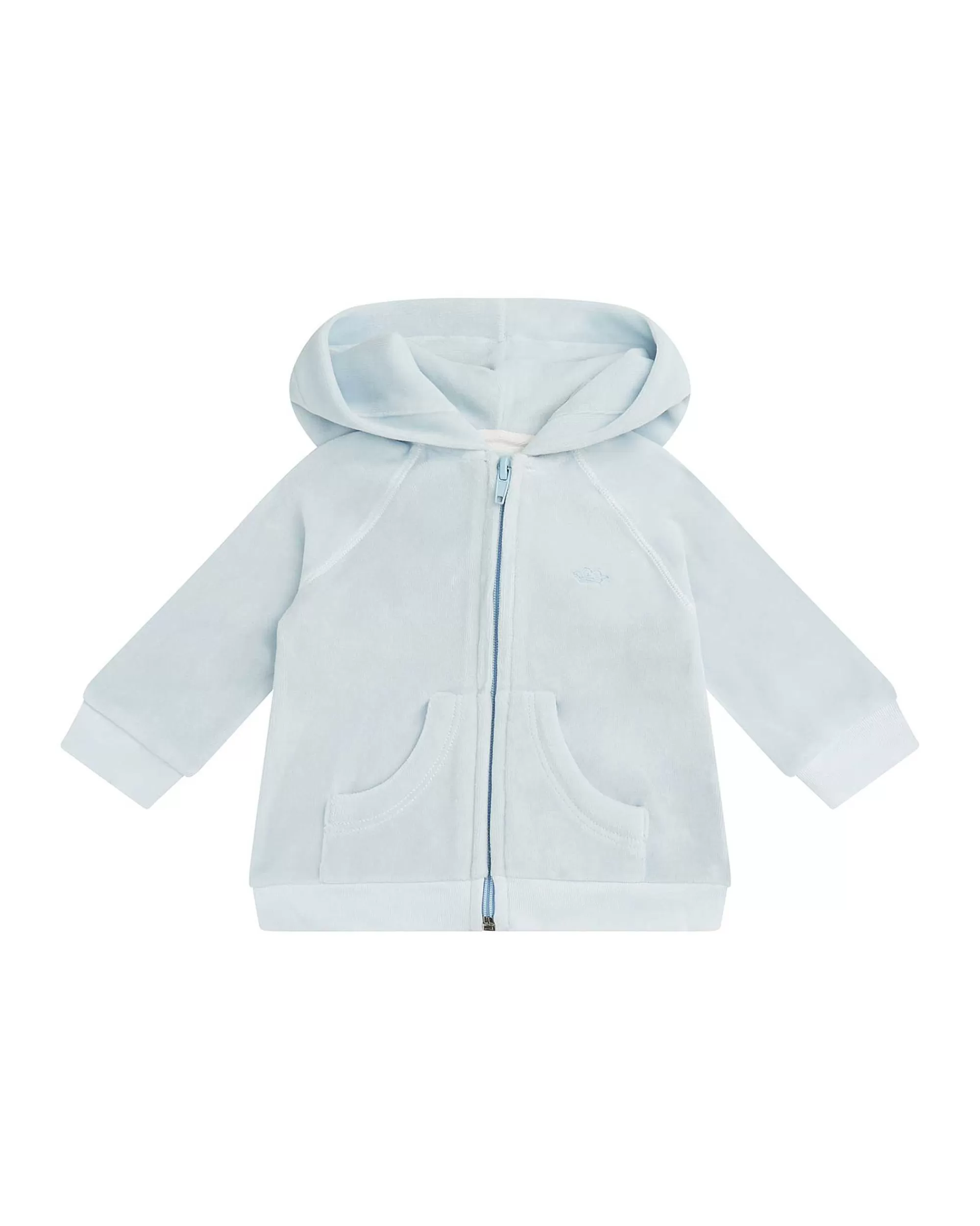 Bébé Marie Chantal L'Aile D'Ange Emblématique*Ensemble De Vêtements De Détente En Velours Tino Crown - Bleu Poussiereux Bébé
