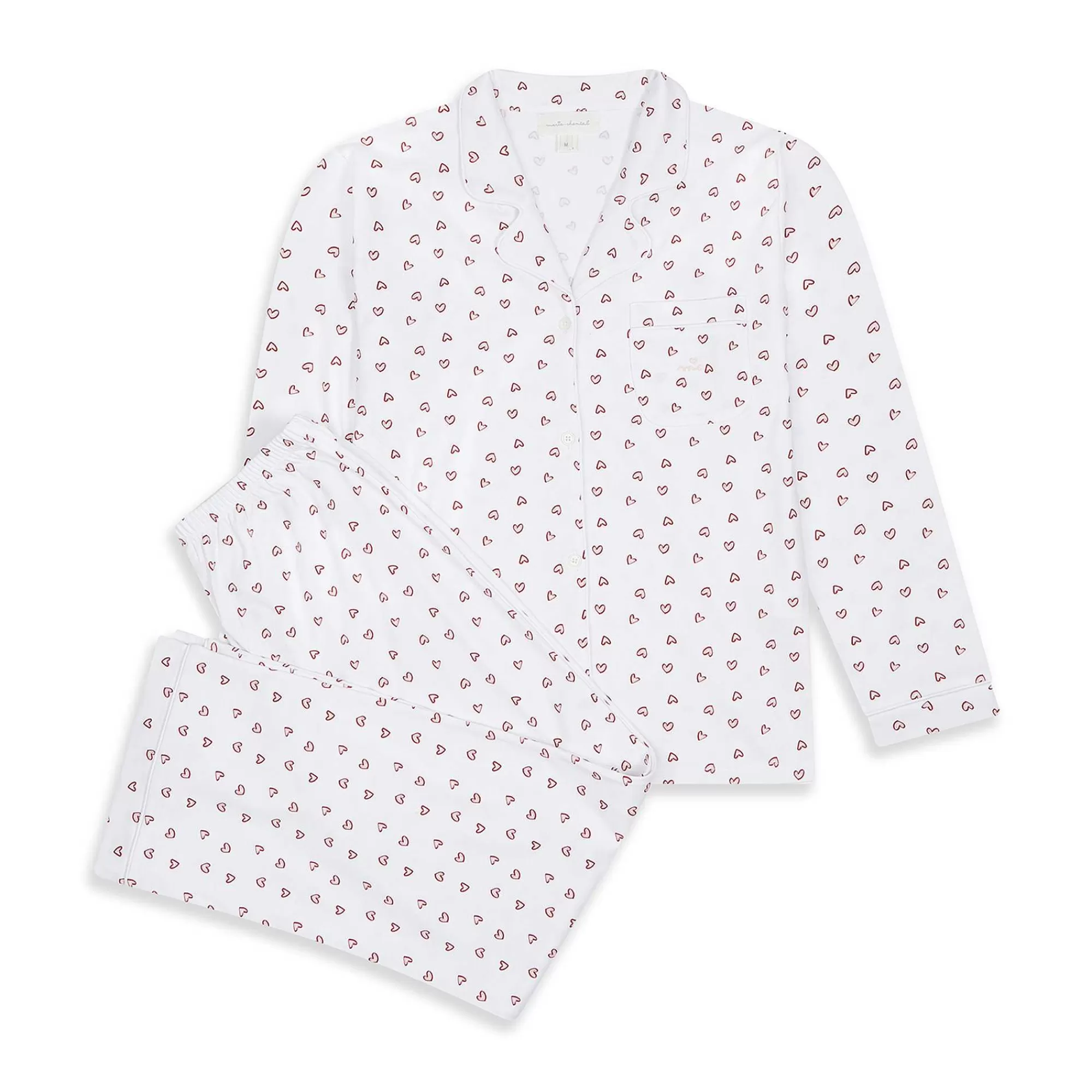 Adulte Marie Chantal Vêtements De Nuit*Ensemble Pyjama Et Masque De Sommeil Love Heart - Adulte Blanc
