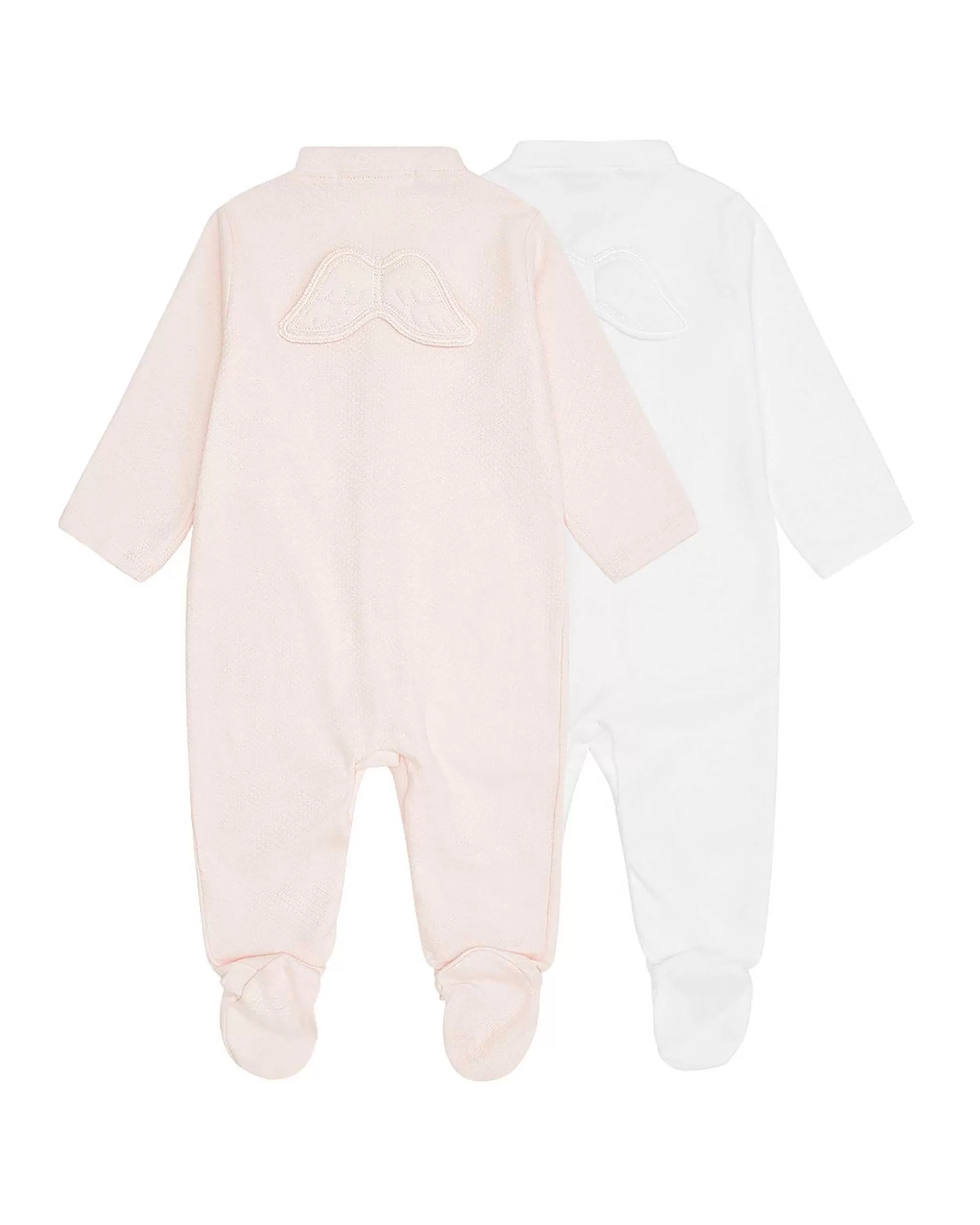 Bébé Marie Chantal L'Aile D'Ange Emblématique*Lot De Deux Dors-Bien En Pointelle Ailes D'Ange - Rose Et Blanc