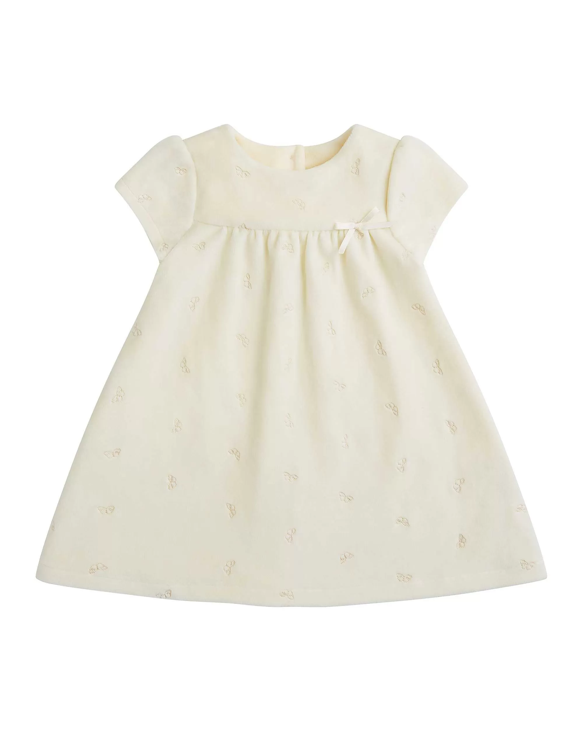 Bébé Marie Chantal L'Aile D'Ange Emblématique*Robe En Velours Aile D'Ange - Bébé Creme