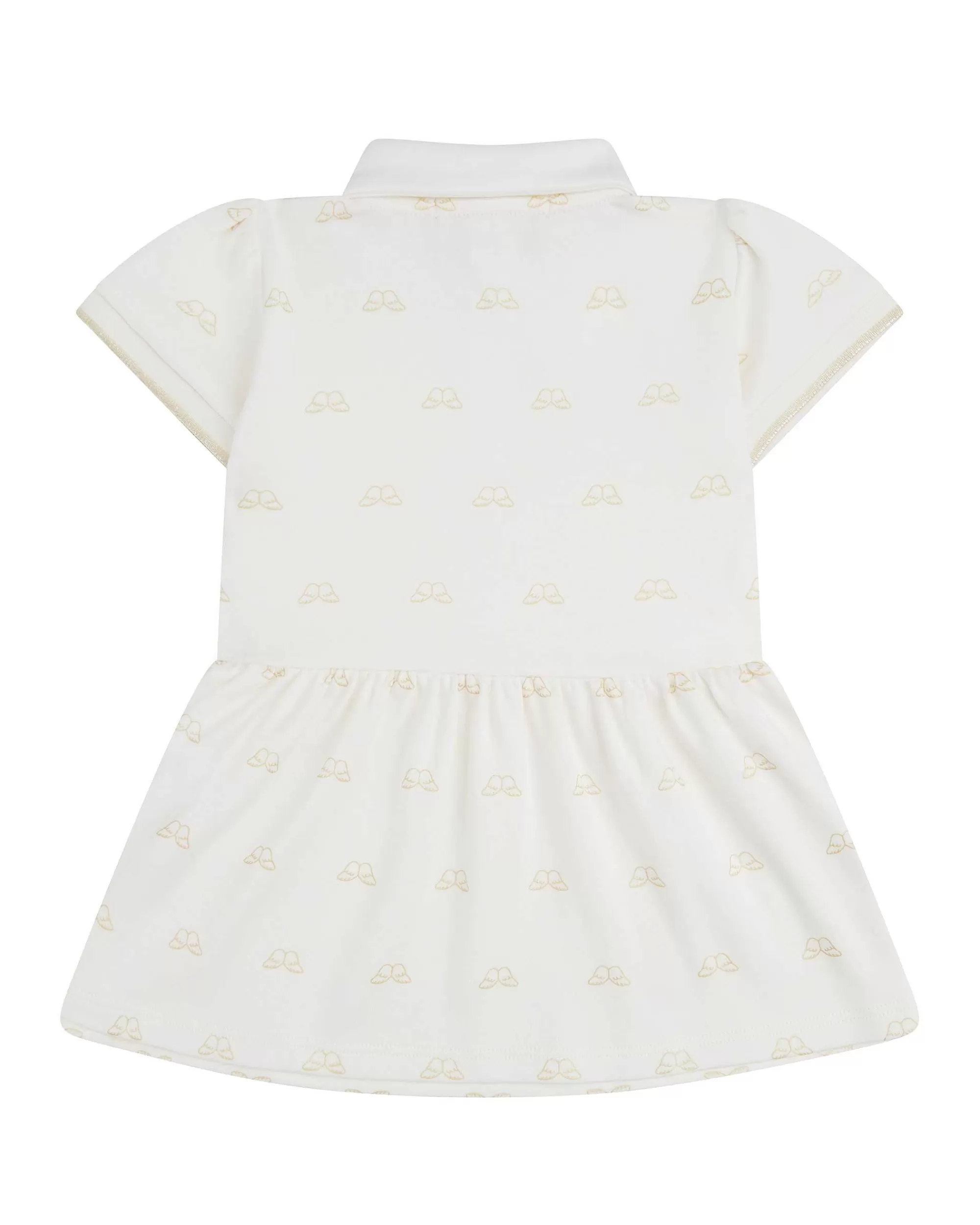 Bébé Marie Chantal L'Aile D'Ange Emblématique*Robe Polo Imprimee Ailes D'Ange - Blanc Bébé Et Or