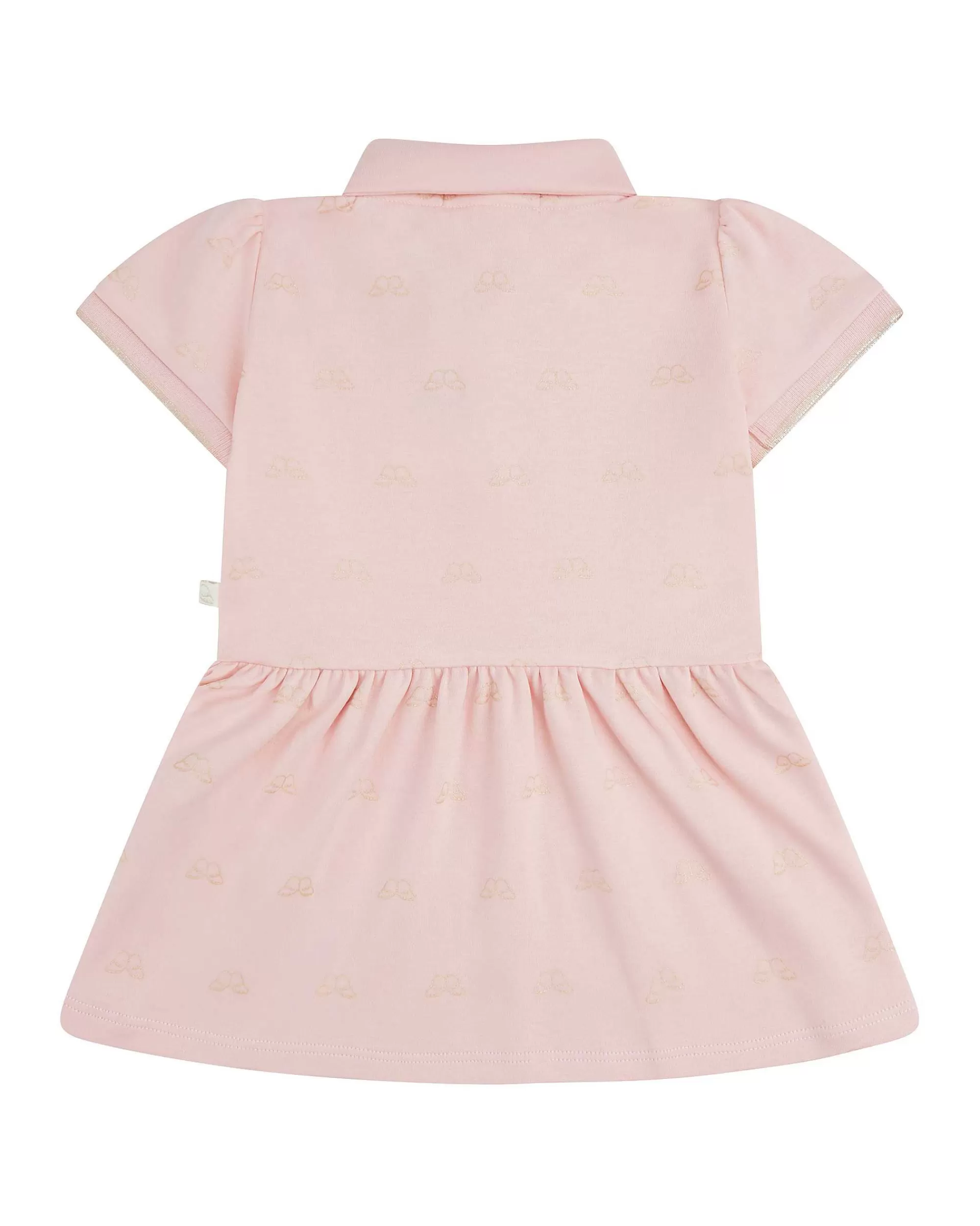 Bébé Marie Chantal L'Aile D'Ange Emblématique*Robe Polo Imprimee Ailes D'Ange - Rose Bébé Et Or